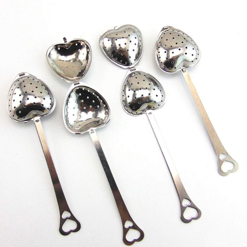 10Pcs Tea Filter, Heart Shape Tea Infuser Strainer, Reusable Stainless