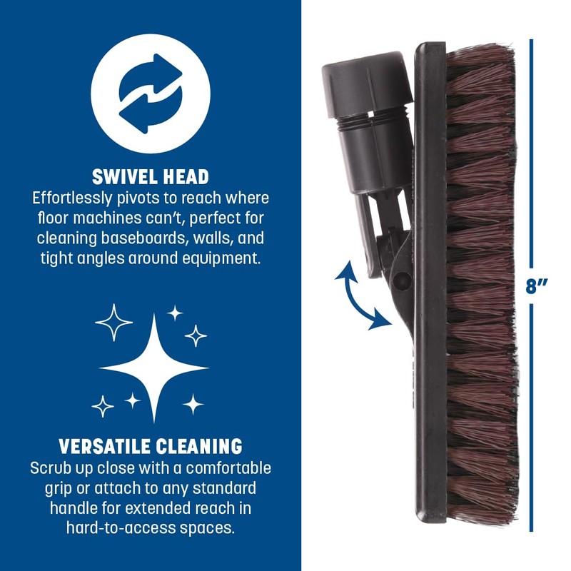 Carlisle FoodService Products 36531027 Swivel Scrub Brush, 8", Rust