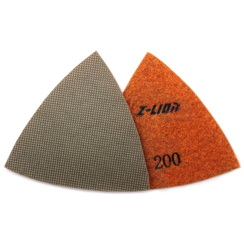 Z-Lion Diamond Electroplated Triangular Polishing Pads Grit 200 for Oscillating