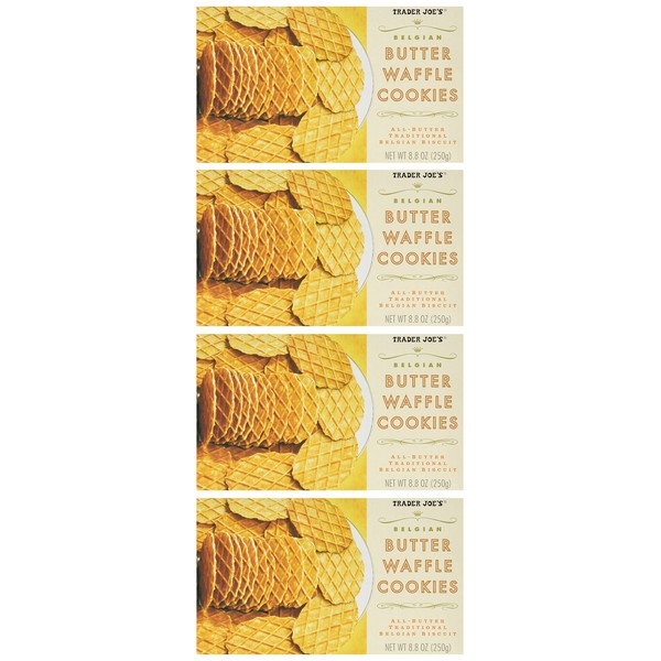 Trader Joe's Belgian Butter Waffle Cookies ,8.8 Ounce (Pack of 4)