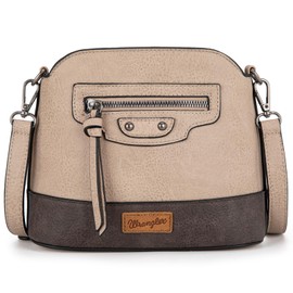Wrangler Crossbody Bag for Women Color-Block Leather Cross Body Purses with Adjustable Strap WG145-211KH-CF