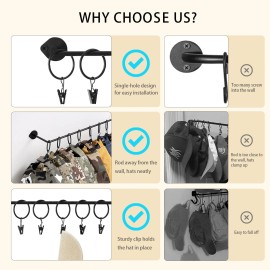 Viklluyr Hat Rack For Baseball Cap Hat Storage With 20 Hooks - Modern