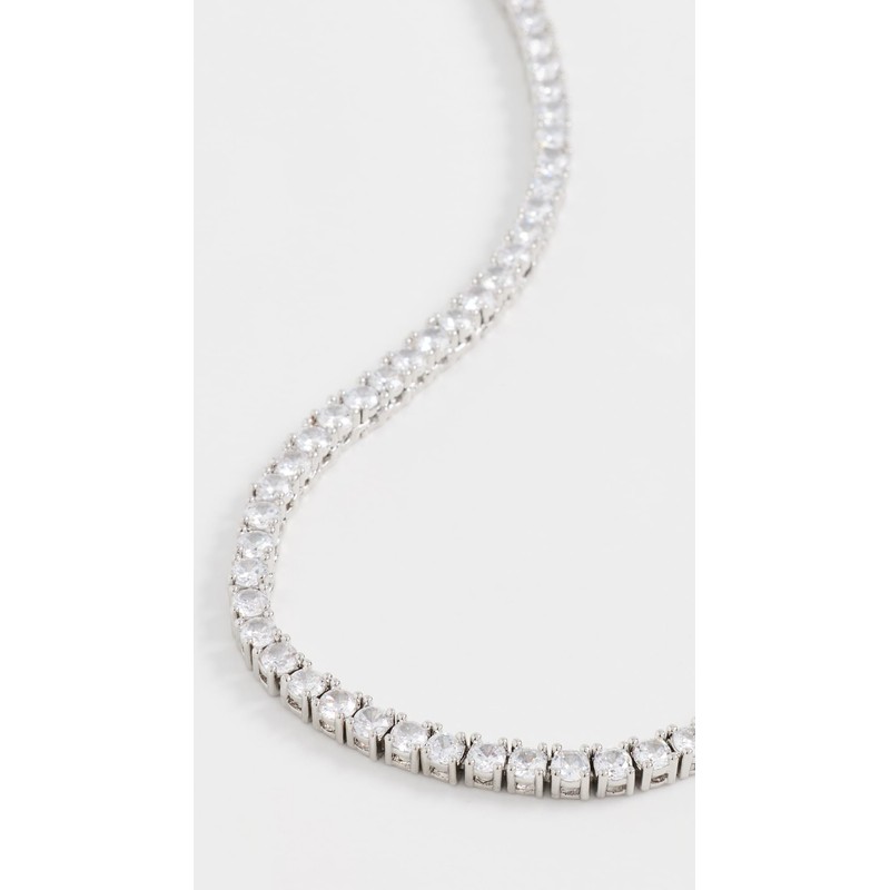 SHASHI Women's Medium Tennis Necklace, Silver, One Size