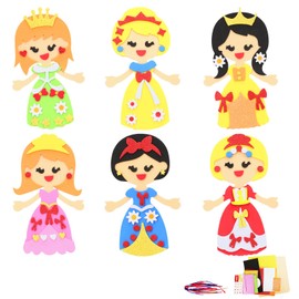 Fennoral 12 Pack Princess Craft for Kids Make Your Own Princess Foam Stickers DIY Arts and Crafts for Girls Art Activity Princess Themed Party Decoration Birthday Gifts