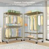 FUTASSI P1 Rolling Clothes Rack, Movable Metal Garment Closet Organizer