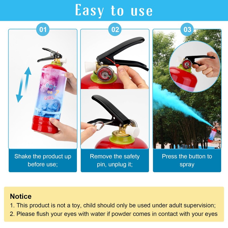 QIYVLOS Giant Gender Reveal Fire Extinguisher 2 Packs, Gender Reveal