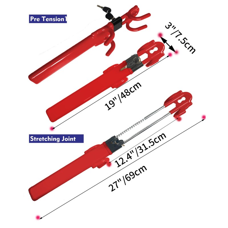 Dodomes Steering Wheel Lock Anti-Theft Heavy Duty Secure Car Device,