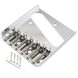 Musiclily Pro 54mm Telecaster Bridge Vintage 6 Barrel Saddles for Tele Style Electric Guitar, Chrome