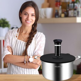 Hescred Sous Vide Precision Cooker Silicone Lids, Fits up to 11 pot, Compatible with Anova Culinary Sous Vide Precision Cookers, Prevent Water Evaporation and Retain Flavor (Black)