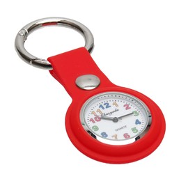 GoodsLand GD-KIDSCLOCK Pocket Watch, Nurse Watch, Kids, Keychain, Inverted Watch, Boys and Girls, red