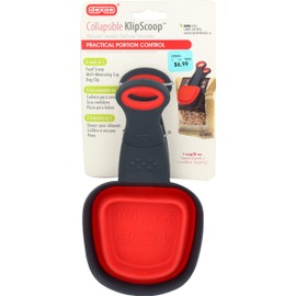 Dexas Collapsible Square KlipScoop, 1 Cup Capacity, Red, GSK1432-1795