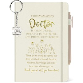 Doctor Appreciation Gift, Doctor Journal 200 Pages Notebook A5 Lined with Pen, Best Doctor Ever Keychain, Female Doctor Gift, Dr Gifts for Women, Gifts for Doctor Woman Birthday Christmas Going Away