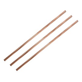 sourcing map Copper Round Tube, 7mm OD 0.2mm Wall Thickness 300mm Length Straight Pipe Tubing 3 Pcs