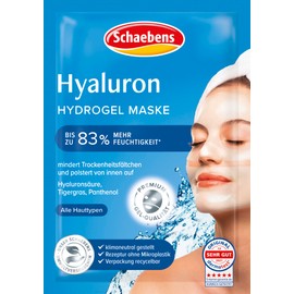 Schaebens Hyaluron Hydrogel Mask - Mega Booster Provides Intensive Moisture and Padding. With Hyaluronic Acid, Tiger Grass and Panthenol for All Skin Types.