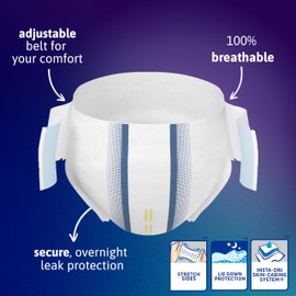 Tena ProSkin Overnight Incontinence Adult Diaper for Women & Men, Stretch, Brief, Medium, 48 Count (4 Packs of 12) Packaging May Vary