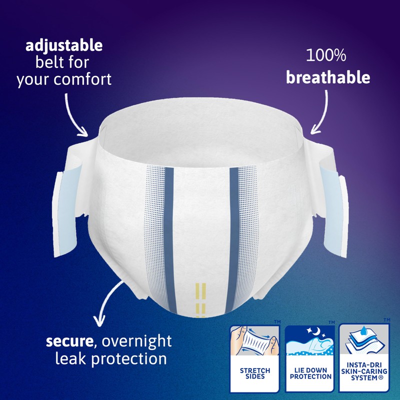 Tena ProSkin Overnight Incontinence Adult Diaper for Women & Men,