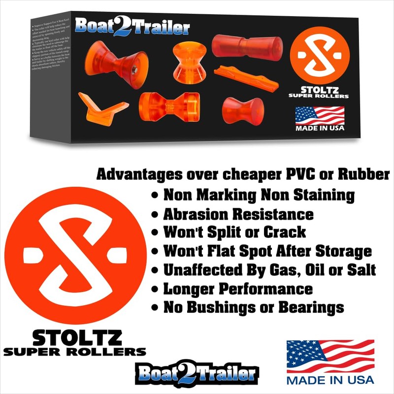 3″ Boat Roller Kit Deep V with Flat End Caps