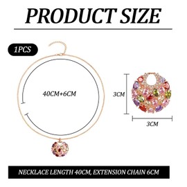 1 Piece Colorful Necklace, Zircon Necklace, Pendant Necklace For Women, Jewelry For Women, Elegant Necklace For Women, Disc Necklace