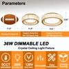 Suenigle Modern K9 Crystal Dimmable LED Flush Mount Ceiling Light,15