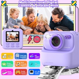 masterbee Kid Camera Instant Print Photo, Birthday Gifts for Girls and Boys, Kids Digital Camera Toys, 1080P HD Video, 3 4 5 6 7 8 9 10 11 12 Year Old Boy Gifts/Girl Gifts