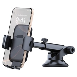 Smartphone Holder, Car, Smartphone Stand, Car Mount, Super Strong Vacuum Suction Cup, Car Supplies, Mobile Holder, Stability, Back Button, One Hand Operation, Mobile Stand, Freely Adjustable, For Car