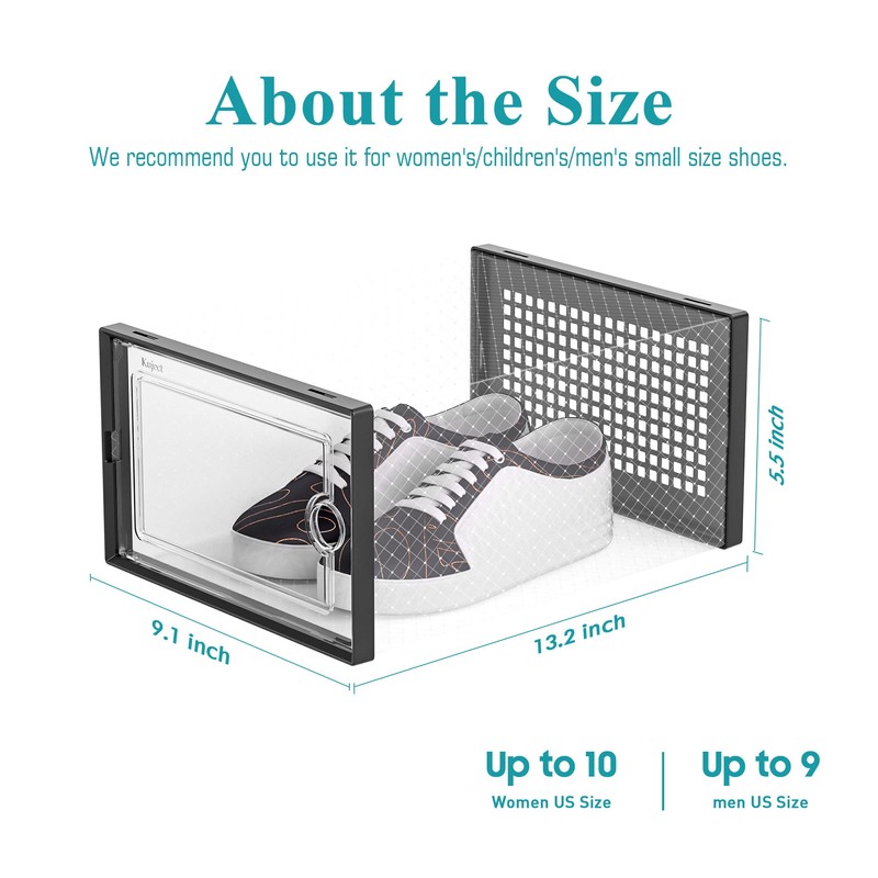 Kuject Large Shoe Organizers Storage Boxes for Closet, 12 Pack