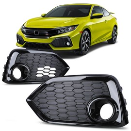 LED Fog Light Bezels for 2017 2018 2019 Honda Civic Hatchback Si Type R (Not fit for Type R Hatchback/Sedan/Coupe models), Driving Fog Lamp Cover Replacement 1 Pair Left and Right Side