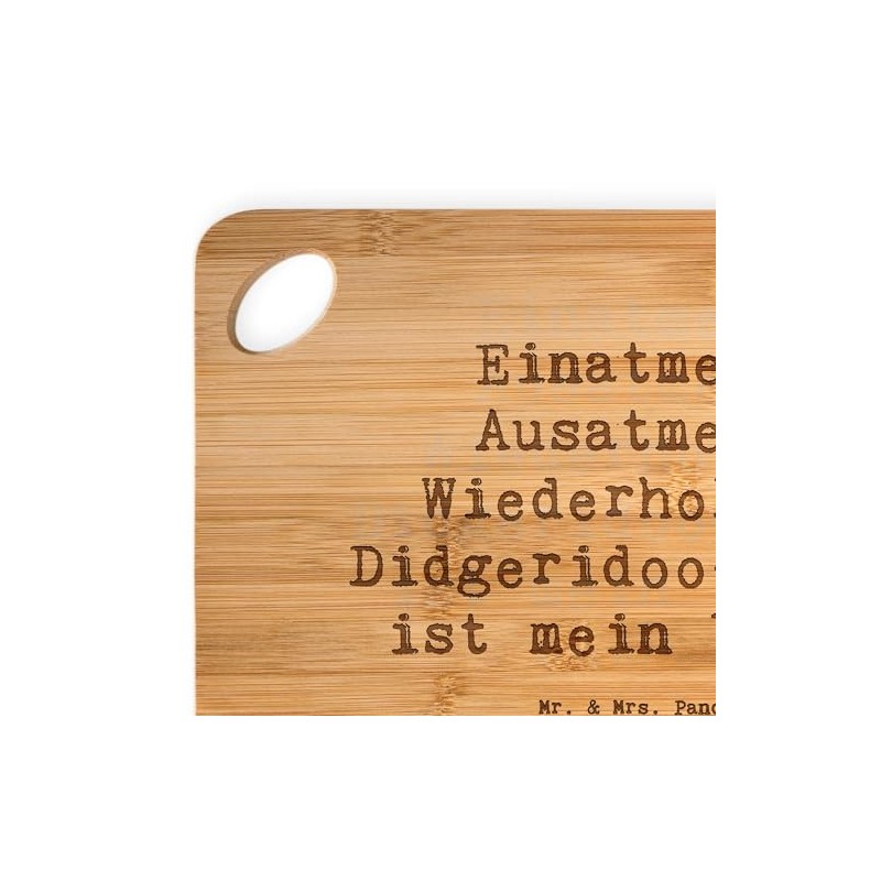 Mr. & Mrs. Panda Bamboo Chopping Board Saying Didgeridoo Yoga