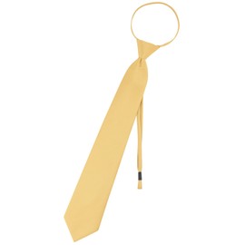 Vesuvio Napoli PreTied Men's Necktie Solid GOLD Color Mens, Gold, Size 3.0