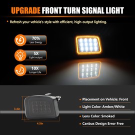 ATROVI Front Turn Signal Light for 2015-2021 Subaru WRX/STi, White DRL Daytime Running Light, Dynamic Amber Turn Signal Lights Smoked Lens