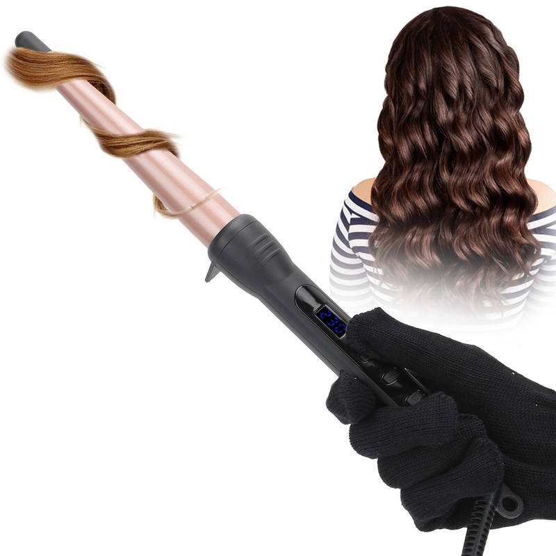 Hair Curler Electric LCD Ceramic Hair Curling Wand Rod Cone