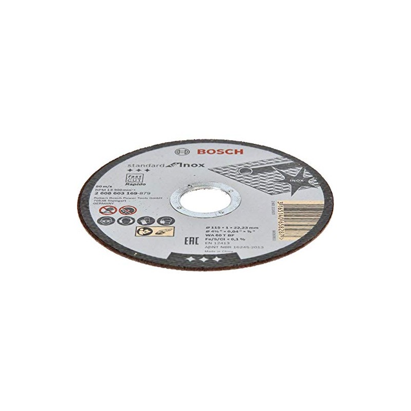 Bosch Professional 2608603169 Standard Inox Metal Cutting Disc, 115mm x