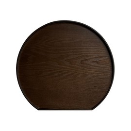 Yamaga Lacquerware Store, Non-slip, Wooden, Half-moon Tray, Non-Slip, Convenient, Placemat, Tray, Stylish, New Year, New Year's, Breakfast, Cafe, Japanese Food, Morning (Ebony Style)