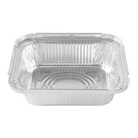 Restaurantware-Foil Lux 1 Pound Take Out Containers, 100 Disposable Aluminum Pans - Lids Sold Separately, Oven-Ready, Aluminum To Go Containers, Freezable, For Leftover Storage Or Meal Prep