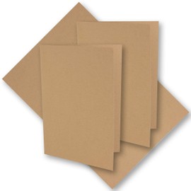 25 x Vintage Kraft Paper Folding Cards 105 x 148 mm - DIN A6 - Sand Brown - Recycled - 300 g Blank Folding Cards - Environment by Gustav Neuser