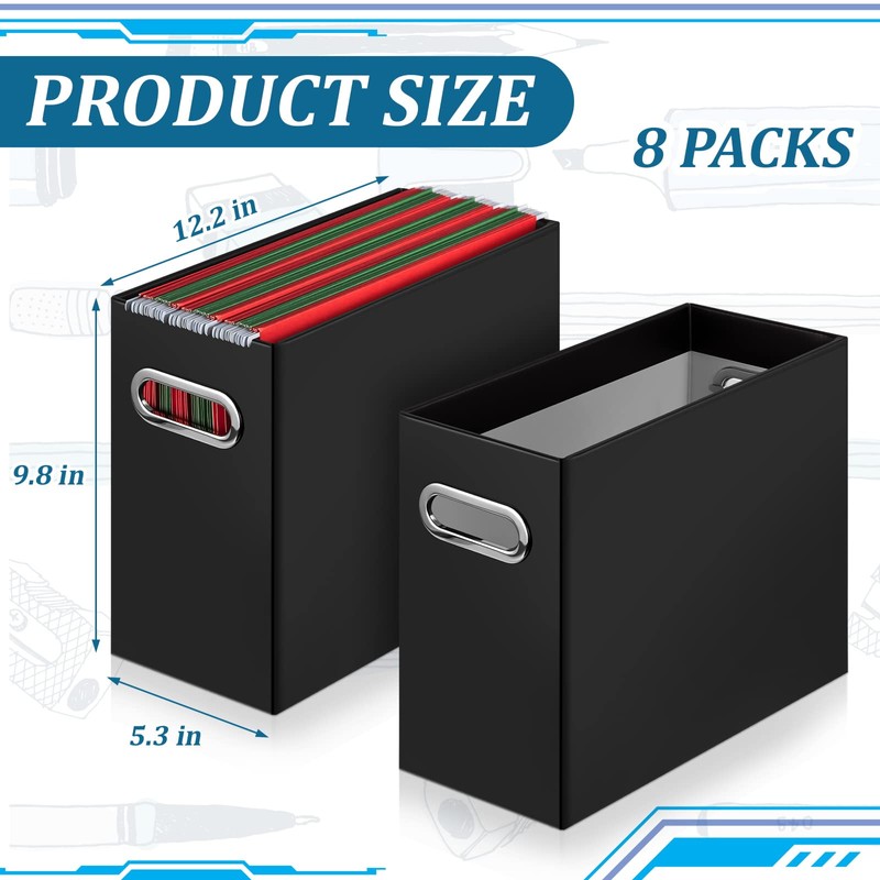 Jutom File Organizer, 8 Packs Cardboard File Storage Folder Letter