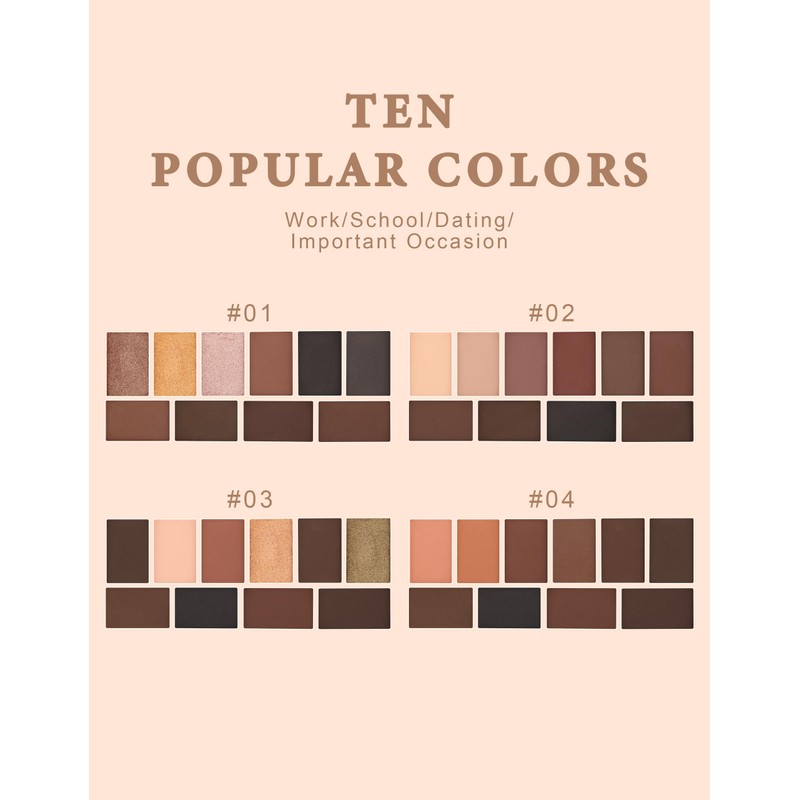 Erinde 10 Colours Lidscahtten Palette