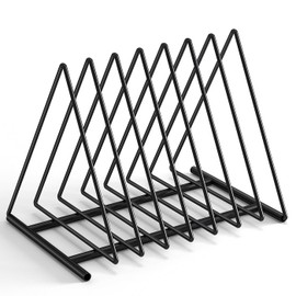 Organizador de archivos de escritorio triangular, clasificador de archivos de metal con 7 ranuras, soporte para revistas, estante de documentos, organ