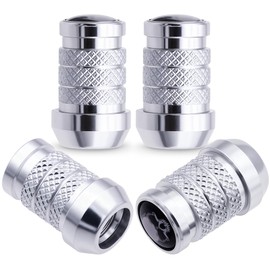 MEAJOO 4PCS Skull Car Tire Valve Stem Caps, Air Caps Cover, Aluminum Alloy Corrosion Resistant Airtight Dust Proof Covers fits Cars, Trucks, Bikes, Motorcycles, Bicycles Tire Caps(Silver)