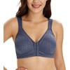 Lemorosy Full Coverage Front Closure Posture Bra Wirefree Unpadded Back