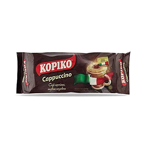 Kopiko Instant 3 in 1 Brown Coffee Mix with Creamer and Sugar 30 Count Per Bag (Kopiko Instant Cappuccino Coffee with Choco Granule 30's)