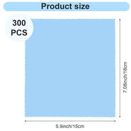 300 Pcs Glasses Cleaning Cloth Microfiber Glasses Wipes Assorted Colors Cloth for Cleaning Eyeglasses Camera Lens Cell Phones Laptops LCD TV Screens and More, 6 x 7 Inch(Mixed Color)