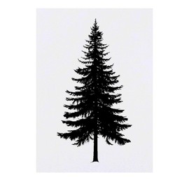 'Pine Tree Silhouette' Temporary Tattoo - Water Resistant, Skin-Safe, Non-Toxic Transfer (TO00081549)