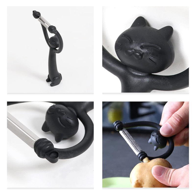Astro 510-23 Black Black Cat Peeler, Made in Japan, Stainless