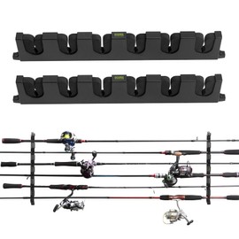 Booms Fishing WV5 Rod Stand Wall Mount Rod Holder Space Saving Easy Install Black