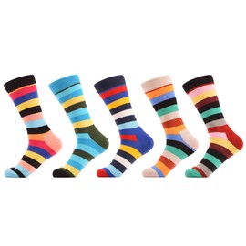 EASE LEAP Mens Dress Socks Funny Colorful Patterned Hosiery Funky Novelty Crew Cotton Socks for Women with Gift Box (Size 11-14, 5 Pairs Color 5)