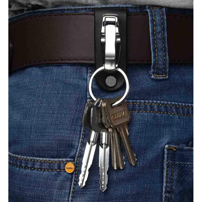 Liangery Keychain, Car Belt Keychain, Carabiner, Men's Belt Loop, Leather,