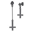 Supcare Men's Cross Earrings 925 Sterling Silver Asymmetric Stud Earrings