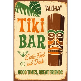 Tin Sign Alcohol 30 x 40 cm Tiki Bar Aloha Exotic Food Decorative Tin Sign