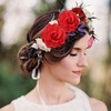 Inateannal Large Red Flower Hair Clip Headpiece Red Rose Flower